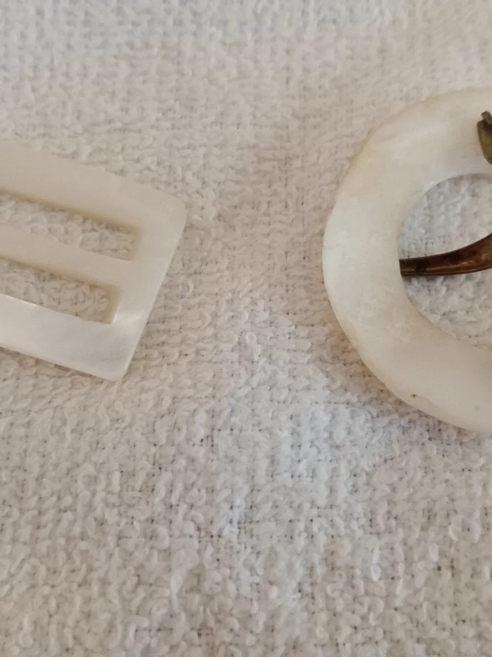 Vintage Mother of Pearl Belt or Scarf Slide Buckles (2)